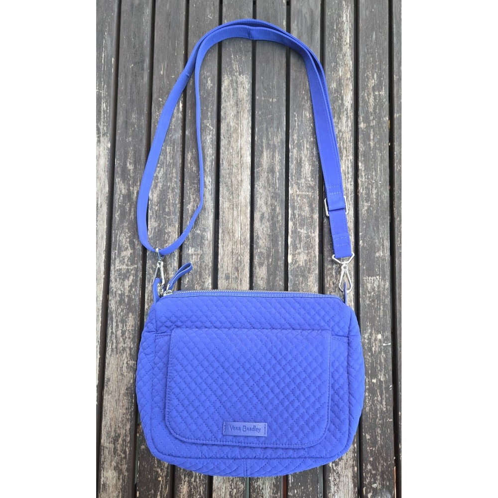 Vera Bradley Royal Blue Quilted Performance Twill Crossbody Bag Purse